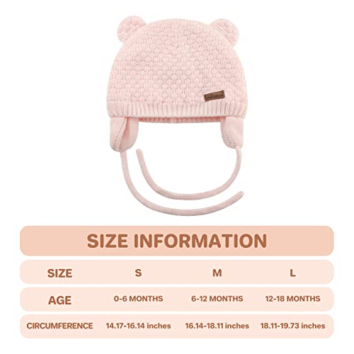 image for Duoyeree Baby Winter Hat Earflap Cotton Lining Knit Beanie Cap for Tod