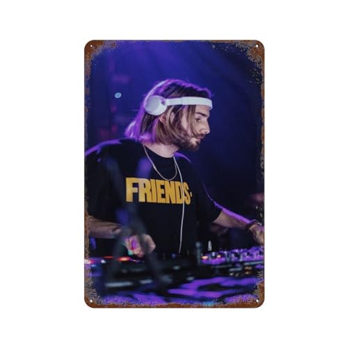 PDEWFCHX Póster decorativo de metal con diseño de Eliso de Disc Jockey Eliso, decoración moderna de bar, 30 x 20 cm