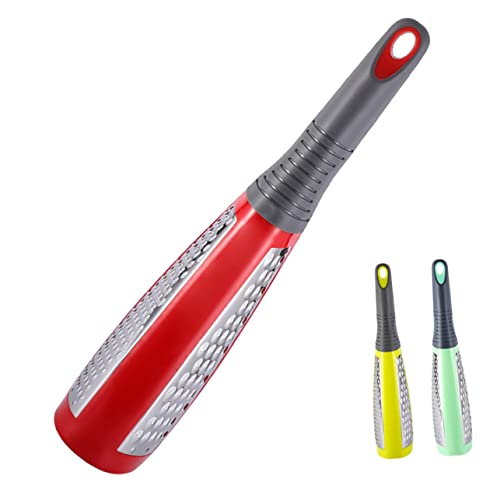 OUNONA Handheld Vegetable Grater Cheese Slicer Garlic Planer Double-sided Crinkle Cutter Stainless Steel Kitchen Tool Random Color