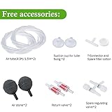 HITOP Aquarium Air Pump with Accessories, Silent Oxygen Pump for Aquarium, Whisper Aerator for Fish Tank 30L to 400 Litres (BLACK -GRAY) - Image 2