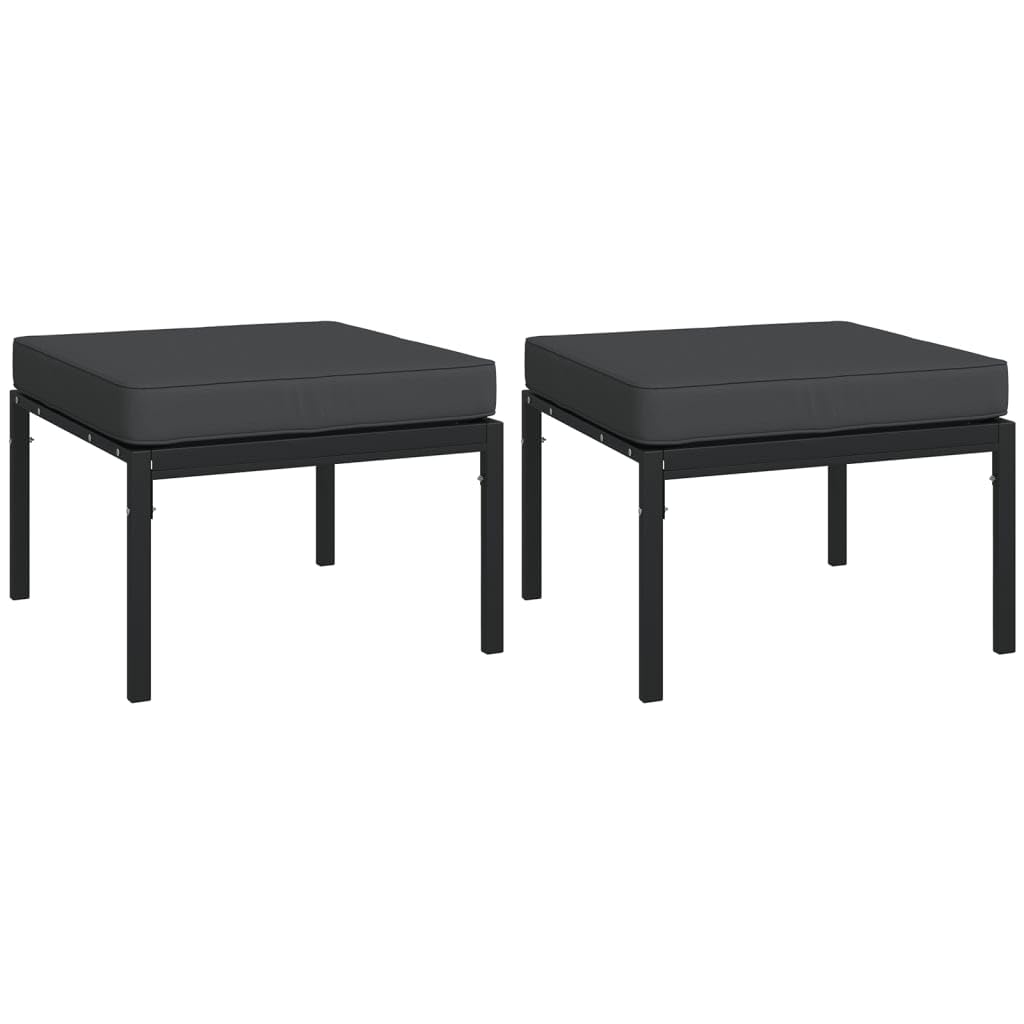 Seduta Esterni Ottomana,Divani Piccoliset Salotto Da Giardino 9 Pz Con Cuscini Grigi In Acciaioadatto Per La Camera Da Letto, Il Soggiorno, Il Giardino