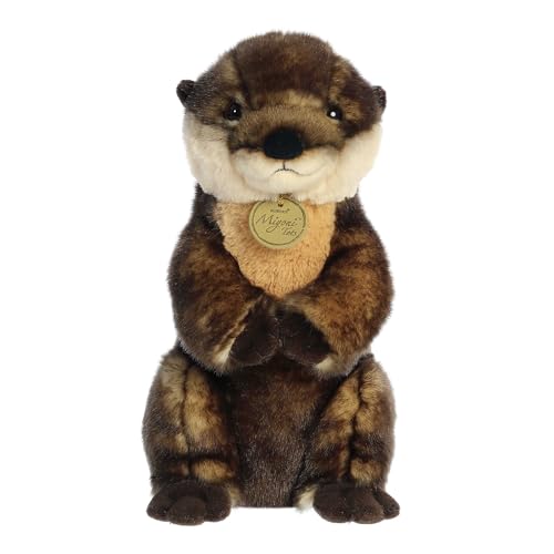 Aurora® Adorable Miyoni® Tots Sitting Pretty™ River Otter Stuffed Animal - Lifelike Detail - Cherished Companionship - Brown 10 Inches