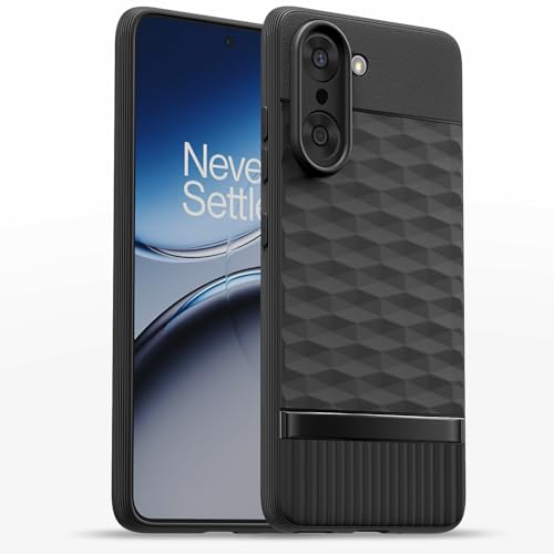 Image of Pikkme Back Cover for OnePlus Nord CE 5 5G Soft Grip 3D Hexa Cube Texture Silicone Bumper Case (Black)