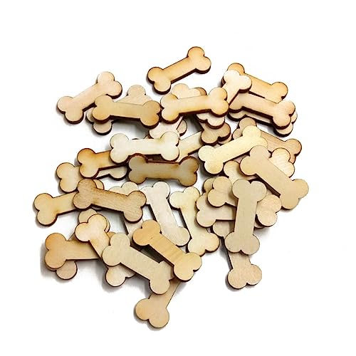 ARTIBETTER 100 Stück Unvollendete Holz Hundeknochen Ausschnitte zum Malen und Dekorieren Diy Holz Bastelbedarf für Kreative Projekte und Dekorationen