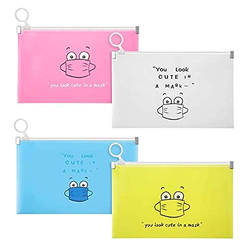 Qiwenr 4Pcs Bolsa para Guardar Mascarillas Portátil，Estuche Portátil Guarda Mas Carilla Caja de Almacenamiento de máscaras Desechables,para Maquillaje Almacenamiento de Viaje(Multicolor)
