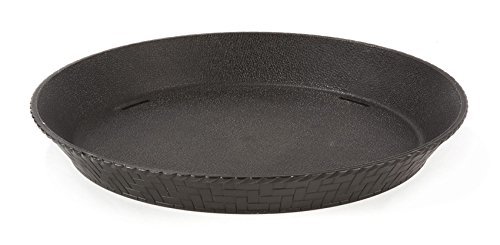G.E.T. RB-890-BK-EC Round Serving Basket with Drainage Slots, 10.5", Black (Set of 4)