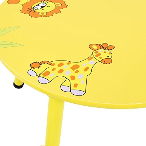Charles Bentley Wood Safari Table & Chairs 4 Chairs Set Childrens Furniture
