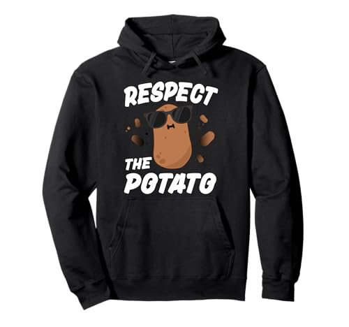 Respect The Potato For Boys Men Funny Vegetable Pullover Hoodie