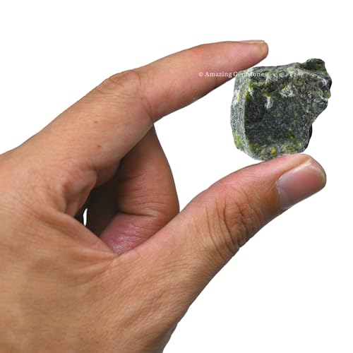 Image of Amazing Gemstone Green Jade Raw Crystals and Healing Stones, Natural Rocks for Tumbling - DIY Raw Stones and Crystals, 2 Pieces