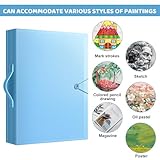 A3 40 Pocket Display Book Folder Presentation FolderPortfolio (80 Views) Certificate FolderProject Book Folderwith Plastic Sleeves Plastic Wallets for Document Painting Artwork Portfolio - Blue - Image 6