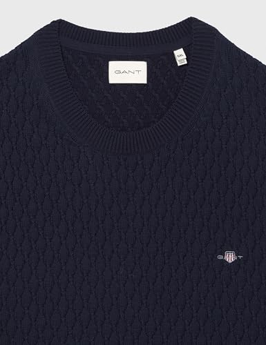 Pull-Over Homme GANT en Coton Texturé à Col en C Confortable - 2