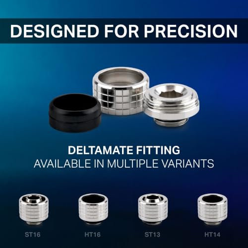 Image of Thermal Grizzly DeltaMate HT16 Hard Tube Fitting - Gloss Nickel - G1 /4 inch