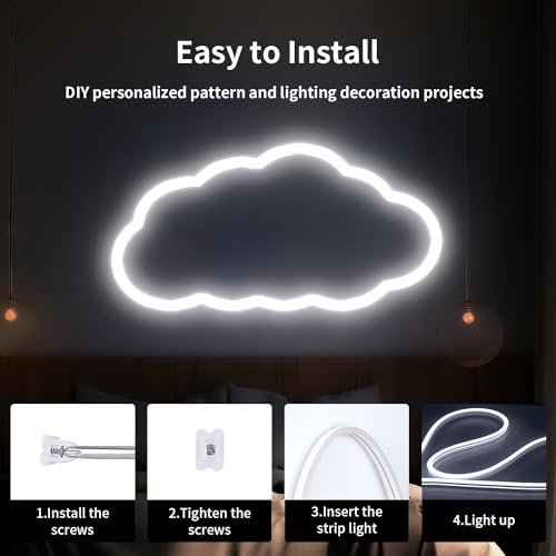 iNextStation 12V LED Strip Lights 16.4FT, Flexible Silicone Neon Rope Light, Waterproof, Cuttable, Dimmable & Linkable, for Cabinet, Ceiling, Wall, Bedroom, Kitchen (16.4FT(No Plug), White) by iNextStation - Image 4