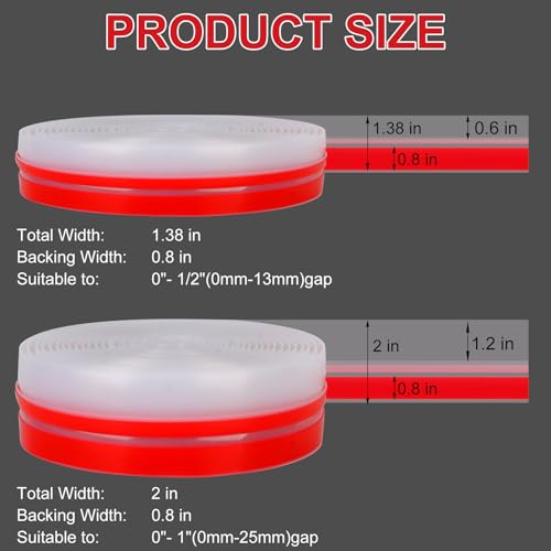 Image of Benory 20Ft T-Shaped Silicone Weather Stripping Seal, Door Seal Tape for Doors and Windows, Blocks Cold Drafts and Reduces Noise