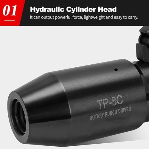 Portable Hydraulic Knockout Punch Kit - Manual Hole Cutter Set for Electric Conduit, Includes 6 Dies for Drilling Holes in Metal Sheets & Distribution Boxes