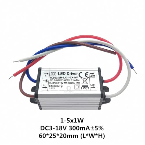 Transformateur LED 300mA High PF à courant constant étanche 1-5W