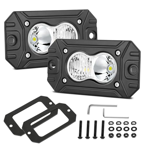 Image of LED Pod Lights Flush Mount Off Road Driving LED Light Bar | 2PCS 4 Inch CREE Combo Backup Work Light Waterproof Bumper Cube Light for Truck Pickup UTV ATV Boat 4x4