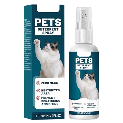 EIHI Spray Repelente Gatos,Spray Antiarañazos Gatos,Spray Ahuyentador para Gatos para Proteger Sofá y Muebles,Ideal para Uso Indoor y Outdoor con Gatos y Gatitos(120ML)