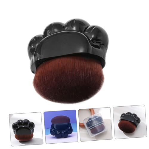 GRADENEVE 2pcs Paw-shaped Foundation and Concealer Makeup Brush Set, Compact Black Blush and Powder Brush for Women’s Face Makeup Application and Sunscreen Blending