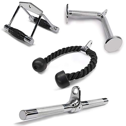Yes4All Combo Double D Handle Cable Attachment, Tricep Rope/Tricep Pull Down Rope, Rotating
