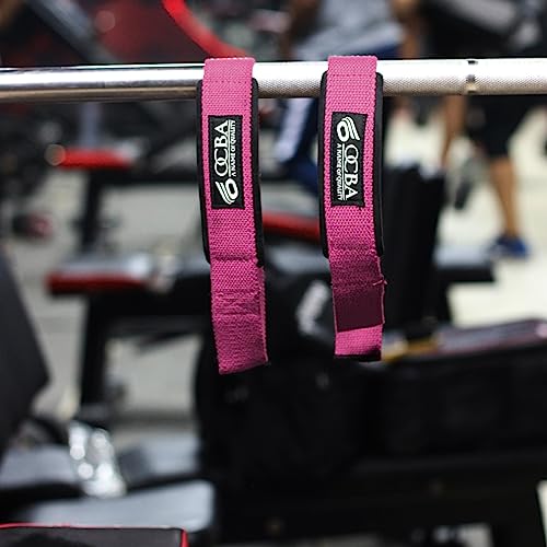 OCBA Wrist Straps Wraps for Weightlifting Heavy Duty Wrist Wraps Cotton Padded Gym Wrist Supports Bodybuilding Powerlifting Fitness Grips One Size Fits All with Thumb Support (Pink) - Image 2