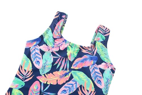 Image of Toddler Swimsuit Girl One Piece Rash Guard Tankini Bathing Suit Little Girls Sleeveless Quick Dry Swimwear 4-8 Years