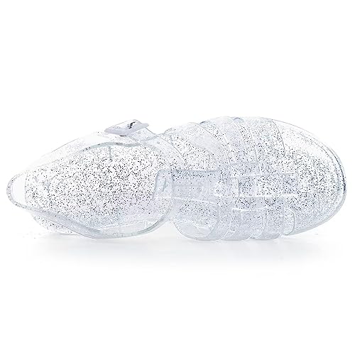 Image of Hee grand Crystal Jelly Heel Sandals for Women Summer Beach Jelly Shoes
