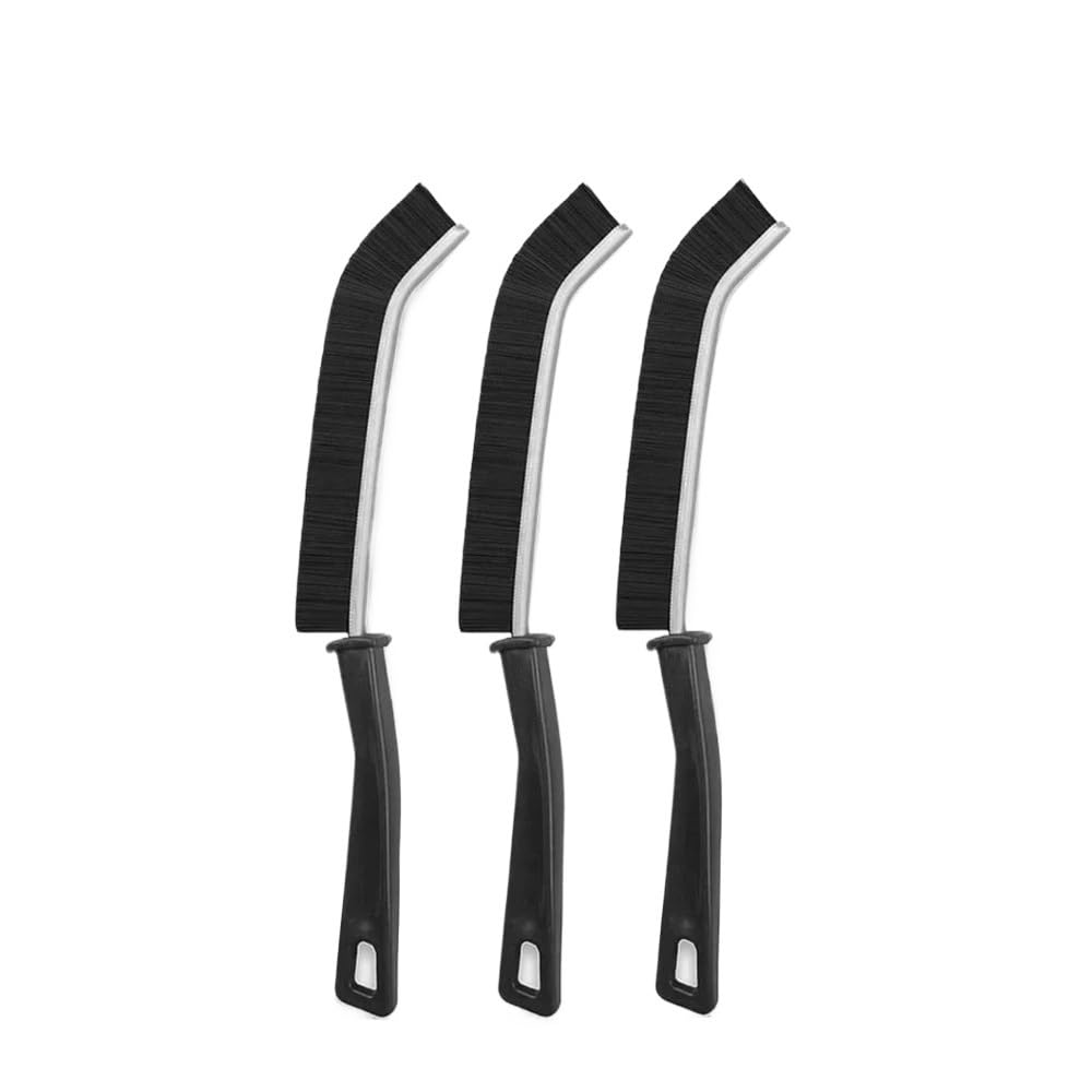 Sunrrafck 3Pcs Black 3/5Pcs Hard-Bristled Crevice Cleaning Brush Gap Tool All-Around Stiff Angled Bristles For Bathroom Kitchen(3Pcs Black)