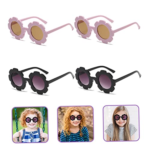 4Pcs Round Flower Sunglasses Eyewear for Boys for Pool Parties Birthdays and Fun Photo Props Lightweight Comfortable Sunglasses3