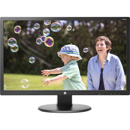 Image of HP 24uh 24-inch Full HD 1920 x 1080 LED Backlit LCD Monitor 2-Pack Bundle with HDMI, VGA, DVI Ports, Desk Mount Clamp Dual Monitor Stand