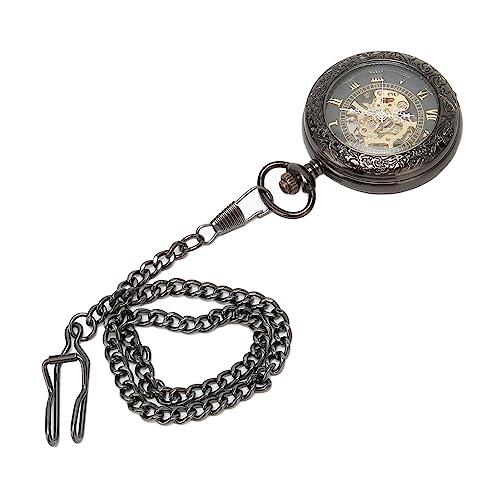 Relógio de Bolso Esqueleto, Relógio de Bolso Vintage Com Movimento Mecânico para Aniversário de Mulh