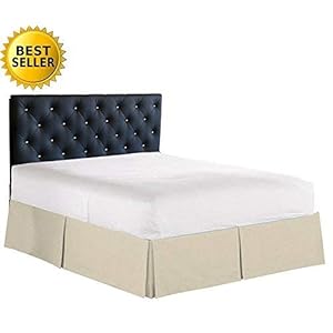 Elegant comfort 1500 premier wrinkle fade resistant hotel quality bed skirtdust ruffle pleated tailored 14inch drop king cream  urban country home decor