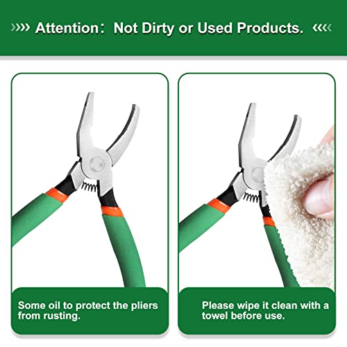 LEONTOOL Breaker Grozer Zange für Buntglas, 15,2 cm, Glasgrozange, mit 3/8 Zoll flachen, gebogenen Backen, Glasbruchzange, Buntglaszubehör, Glasbrecher, Werkzeug für Glaskeramik, Mosaikkunst