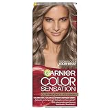 GARNIER - Pack 4 Color Sensation Tinte Permanente 7.1 Rubio Frío, Color Intenso y Brillo Espejo, Cobertura 100% de Canas con Aceites Florales