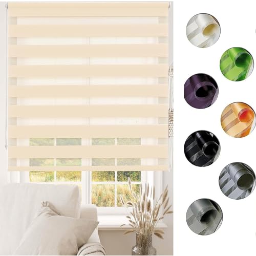 Estor Opaco para Ventana, 30 x 160 cm fácil instalación Tela Oscurecedora Estor Enrollable Opaco, con Cadena, Protección de Pantalla para Ventanas, Beige