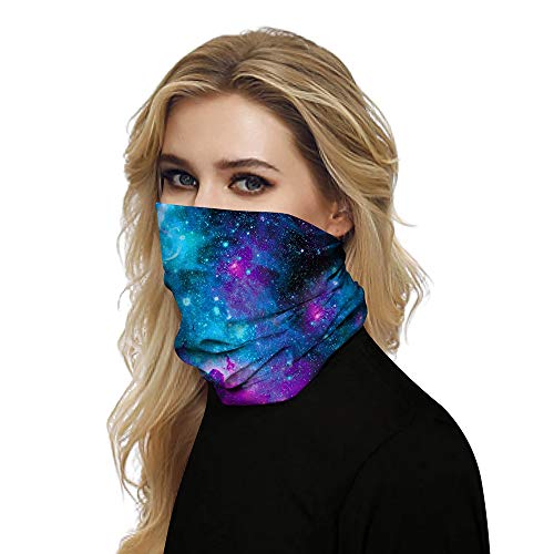 RuleaxAsi Starry Sky Print Lenço no pescoço Brace Balaclava à prova de vento Capa para rosto inteiro
