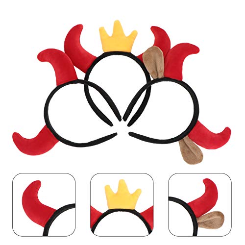 KESYOO 3 Peças de Tiara de Chie DDiab2021 Ans de Arde Cabelde Bi Bandas de Cabelde Chie de Pelúcia C