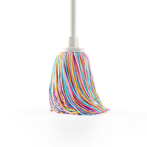 Happy Rainbow - Fregona de Microfibra reciclada Super Absorbente con Rosca Universal Cabezal Extragrande 22 cm sostenible y Resistente para Limpieza de Suelos y hogar