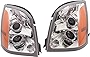 Evan-Fischer Headlight Set of 2 Compatible with 2004-2009 Cadillac SRX Clear Lens Halogen With bulbs Driver and Passenger Side