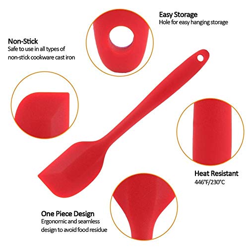 Image of Silicone Spatula Brush for Cooking, Spectula for Cake, Spatula for Non Stick Cookware, Spatula 1, Silicone spatulas (red)