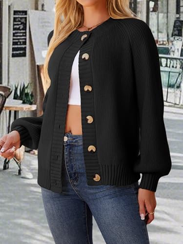 Cardigan Sweaters for Women Crew Neck Chunky Knit Cardigan Button Down Long Sleeve Fall Winter Fashion Clothes4