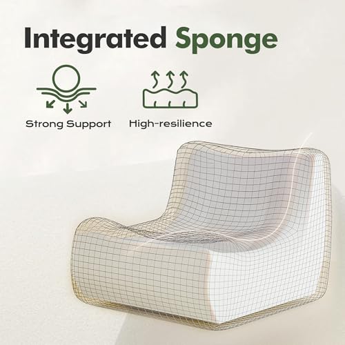 Image of Bean Bag Chair Big Sofa Beanbag Chair for Adults Fireside Chair Bean Bag Lounger with Memory Foam Filled for Home,Apartment or Gaming Venue(Green Teddy Single)