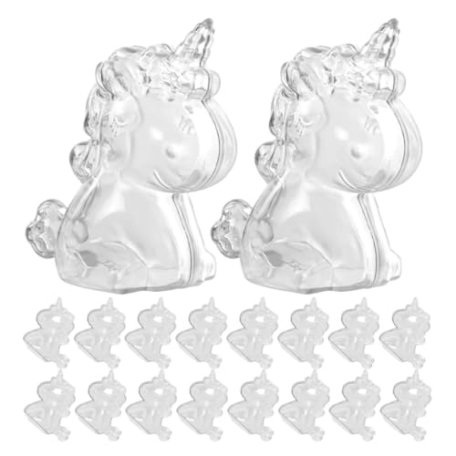 Boîtes en plastique transparent de licorne rangement polyvalent petits objets x24 - 2