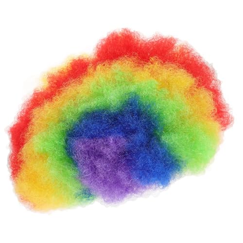 Cabilock Peluca Afro Rizada Colorida para Fiesta y Disfraces Tocado Sintético con Rizos Voluminosos para Carnaval y Cosplay Accesorio Decorativo para Eventos