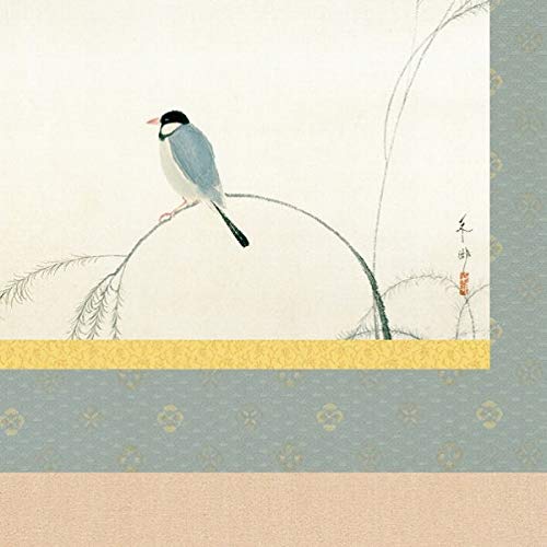 Amazon.co.jp: 速水御舟『文鳥(尺五横)』版画+手彩色 掛け軸 花鳥画 小