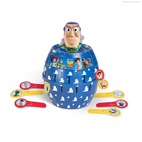 TOMY Pop Up Buzz L’Éclair Jeu, Jeu d’Action Enfant Toy Story, Jeu d’Adresse avec Piquets, Jeu Familial Rapide et Amusant, Personnage Disney Pixar, pour...