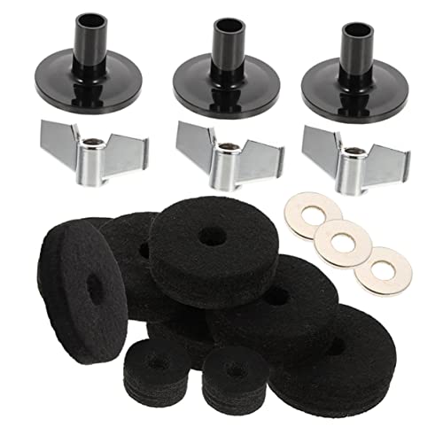 Levemolo 21pcs Drum Set Felt Pads Anti-slip Cymbal Felt Kit Nuts Washers Cymbal Pads for Drum Kit