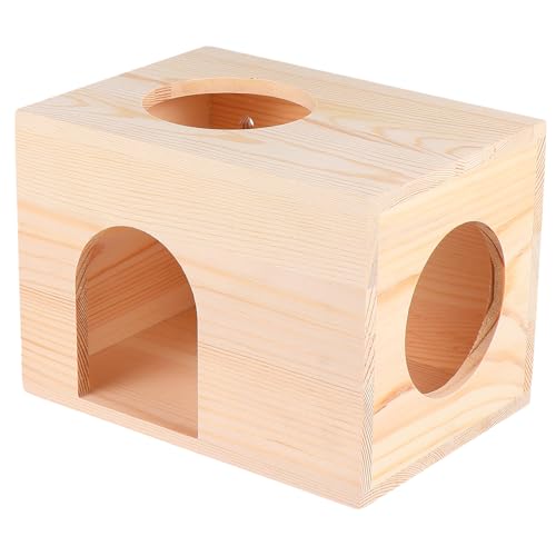 PENIKOKO Cabane en Bois Rectangulaire pour Nourrir Écureuils Et Petits Animaux, Mangeoire à Écureuils Légère, Portable Et Facile à Nettoyer, Adaptée Cochons D’Inde, Chinchillas Et Rongeurs