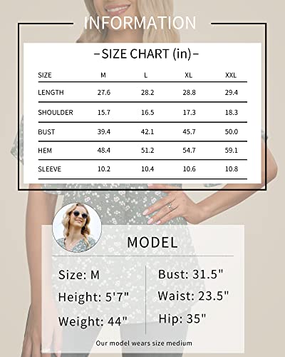 Bebonnie Womens Blouses And Tops Dressy, Dressy Sheer Womens Work Blouses Professional Plus Size Summer Tops Flutter Short Sleeve Casual Business Work Clothes Formal Shirts Multi Green Xxl #TOP5