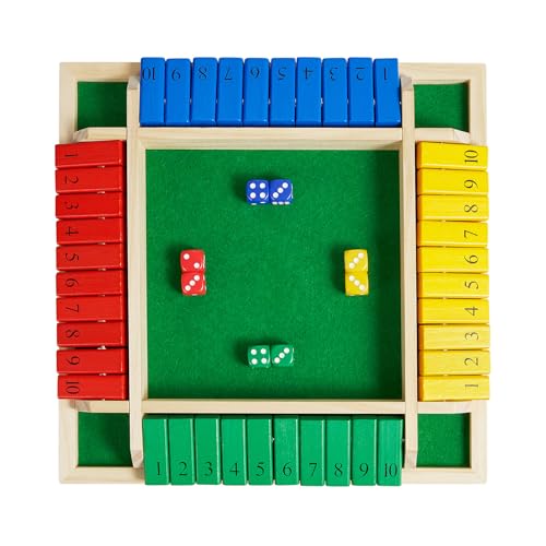 Shut The Box juego de dados clásico madera 12 pulgadas miniatura 7